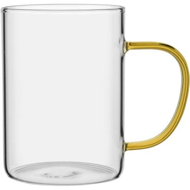 Imagem de Caneca Alça Âmbar Borossilicato 450ml 12x8x8cm Transparente