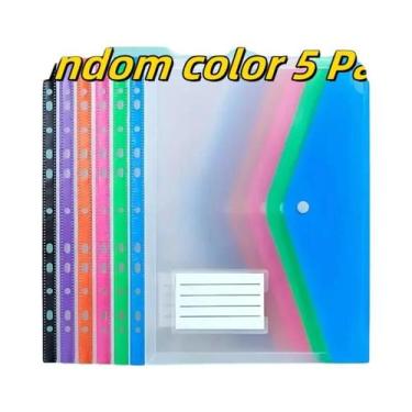 Imagem de Pastas De Arquivo A4 Coloridas, Pacote Com 5, Bolsos Para Fichário De 
