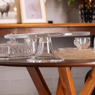 Imagem de Prato para Bolo com Pé New Butterfly 30cm x 11,5cm Cristal - Lyor