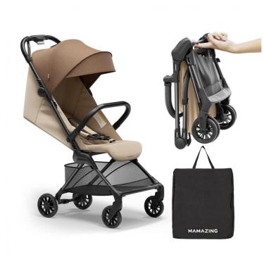 Imagem de Carrinho de Bebê MAMAZING Ultra Air X Marrom Fibra de Carbono, Ultra-leve < 4,5 kg, Reclínio Ajustável, Capota UPF 50+, Bolsa Viagem