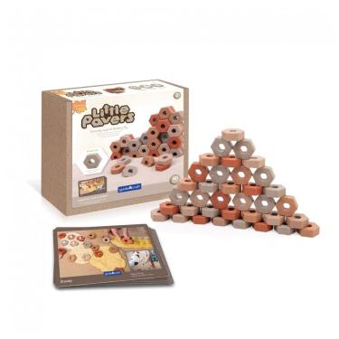 Imagem de Conjunto de blocos de construção Guidecraft Little Pavers com 60 peças em TPR texturizado para empilhamento e modelos arquitetônicos em