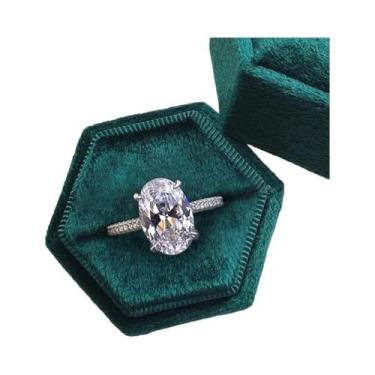 Imagem de Anel De Noivado E Casamento Feminino Em Prata Esterlina 925 Com Zircôn