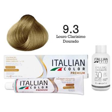 Imagem de Kit Coloração Itallian Color 9.3 Louro Claríssimo Dourado + Oxi 30
