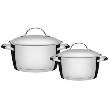 Imagem de Jogo de Panelas Tramontina Allegra Aço Inox 2 Peças, Inox, 2