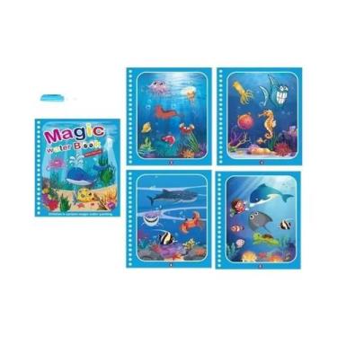 Imagem de Livro De Colorir Com Água Reutilizável Com Caneta, Brinquedo Sensorial