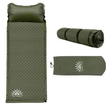 Imagem de Colchão Solteiro Inflável Dobrável Com Bomba de Ar Embutida Travesseir