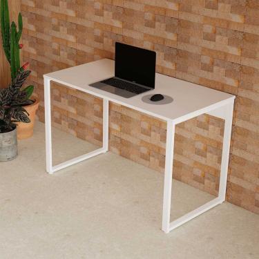 Imagem de Mesa Escrivaninha Industrial para Notebook Home Office Estudos Escritório F5 Branco