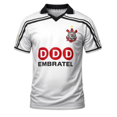 Imagem de Camisa Masculina Corinthians Polo Retrô 1998 -, Branco, p