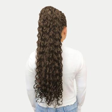 Imagem de Aplique Rabo Fibra Orgânica Sedutora Castanho Médio 85cm - Central dos