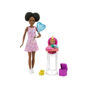 Imagem de Boneca Barbie Skipper Babysitters Aniversário Do Bebê Negra - Mattel, 