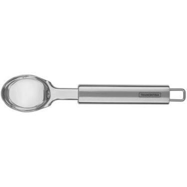 Imagem de Colher Aço Inox Para Sorvete Tramontina Marfim, Prata, 1 unidade