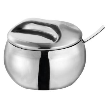 Imagem de Açucareiro com Tampa e Colher Inox Cozinha - Mimo Style