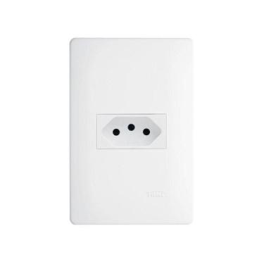 Imagem de Tomada Fame Habitat 2p+t 20a Com Placa 4x2 Branco - FAME BRASIL