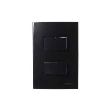 Imagem de Interruptor Simples Duplo Margirius Sleek 10a Com Placa 4x2 Preto Ebon