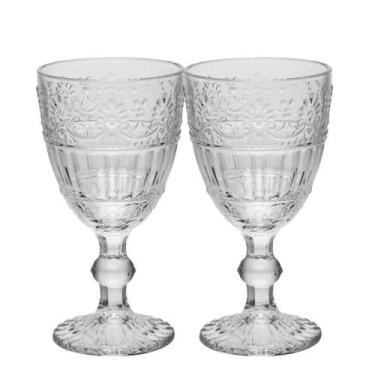 Imagem de Jogo 2 Taça De Cristal Ecológico Para água Suco Mauve 320ml Transparen
