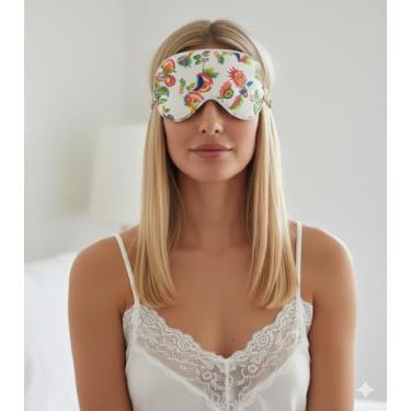 Imagem de Máscara de dormir com enchimento de camada dupla e tira elástica para uma noite de sono perfeita (Floral)