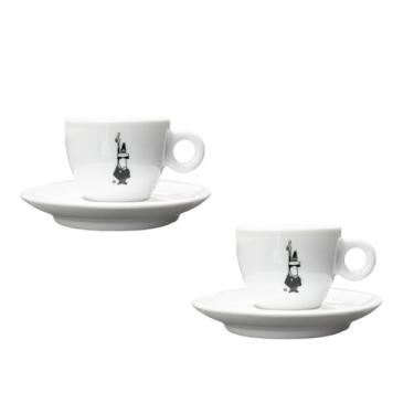 Imagem de Kit 2X Xícaras Porcelana Bialetti Itália 75ml Moka Express Premium Bar
