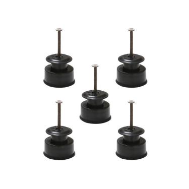 Imagem de Kit 500 Roldanas Isoladas Preta C/prego 24mm Para Arames Eletrificados em Pead RD24 - Z...