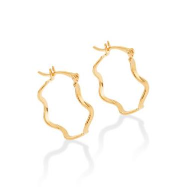 Imagem de Brinco Argola Ondulada. - Rommanel Cor:Dourado, Dourado