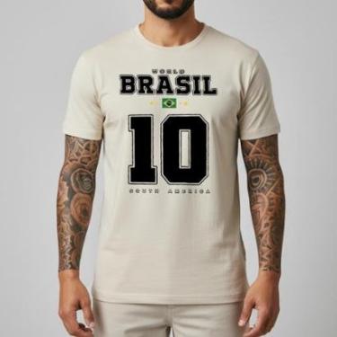 Imagem de Camisa Masculina Off White Manto Seleção Brasileira Masculino Copa 100% Algodão Fio 30....