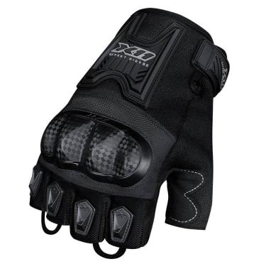 Imagem de Luva para Motoqueiro Meio Dedo Sportiva Tipo X11 Touch Screen com Proteção Rígida Preto...