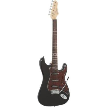 Imagem de Guitarra Elétrica G100 para Iniciantes com Corpo em Basswood, 3 Captadores Single Coils, Escudo Tortoise Preto Giannini
