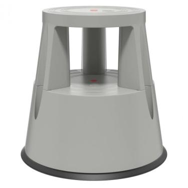 Imagem de Banqueta Escada Móvel com Rodízios Plástico Reforçado 2 Degraus Trava Automática 42CM Cinza