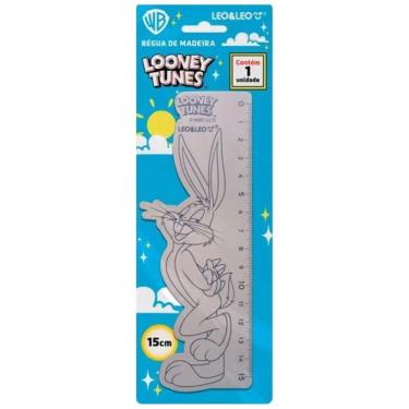 Imagem de Régua Leonora de Madeira Decorada Looney Tunes Leo&leo Resistente para Uso Diário em Projetos de Arte e Escola
