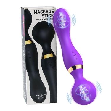 Imagem de Vibrador Massageador Corporal Clitoriano Varinha Mágica Silicone + ABS Roxo 8 Velocidades 20 Padrões OEM