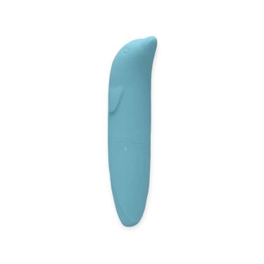 Imagem de Vibrador Ponto g Golfinho Azul Portátil com Vibração Única e Toque Aveludado para Estimulação Clitoriana SI