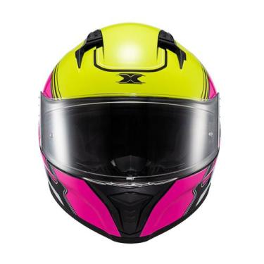 Imagem de Capacete Motociclista Texx Fechado Raptor, Hornet Verde Rosa Branco, 6