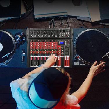 Imagem de Mesa de Som 8 Canais Placa de Som Com Interface de Áudio Mixer Efeito 