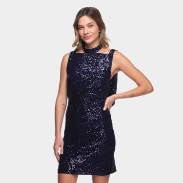 Imagem de Vestido All Is Love Tubinho Micro Paetês, Azul, M
