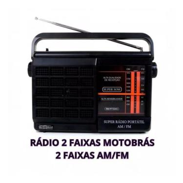 Imagem de Rádio Portátil 2 Faixas Am fm Bivolt Motobrás 110v e 220v, Preto
