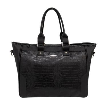 Imagem de Bolsa Feminina para Notebook Preto Croco - Coutre Bolsas