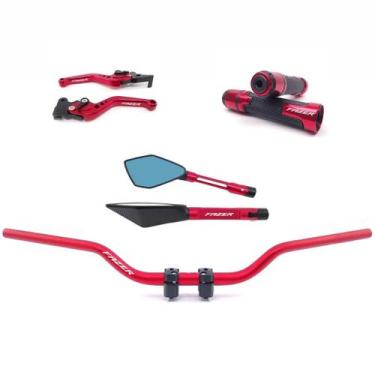 Imagem de Kit Manete Manopla Guidão Retrovisor Fazer Gravado a laser - NoBrand, 