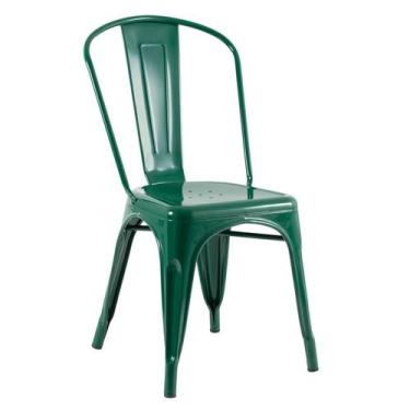 Imagem de Cadeira Laráz Iron Tolix com design industrial Verde Escuro - Laraz