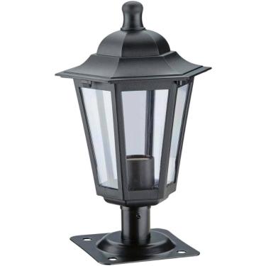 Imagem de Balizador Preto Alumínio 31cm Jardim Quintal Luminária Externa Lente Transparente