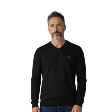 Imagem de Suéter Tricô Leve Masculino Gola V - PACO JEANS, Preto, XG