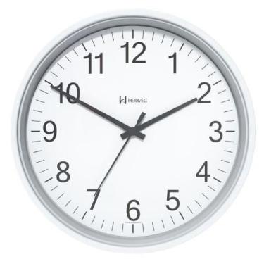 Imagem de Relógio De Parede Quartz 22Cm Original 1 Ano De Garantia, Branco