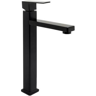 Imagem de Torneira Bica Alta banheiro/lavabo/pia Luxo (Preta)