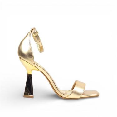 Imagem de Sandália Salto Fino Glam - VARIETTA, Ouro light, 35