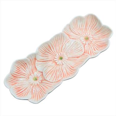 Imagem de Petisqueira Floral Decoração Mesa Posta Rosa Verde Luxo 30cm - Florart