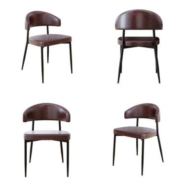 Imagem de Cadeira Bless Fixa com 4 Pés 55 x 52,5 x 77,5 cm com 4 Unidades Marrom