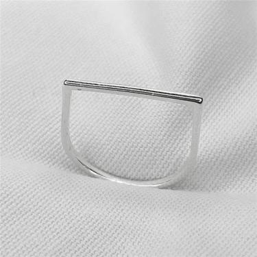 Imagem de Anel prata 925 liso base frontal reta lisa - RICCHEZZA PRATAS, Prata, 
