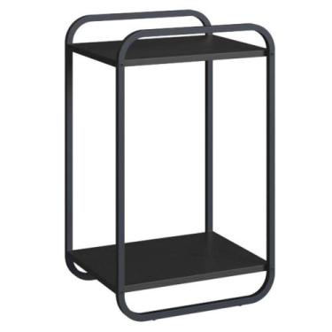 Imagem de Mesa Lateral Luna Nero Retangular MDP Metal 33CM Preto Artesano Móveis