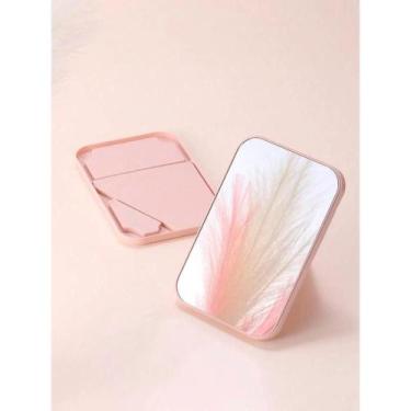 Imagem de Espelho de mesa para maquiagem dobrável e portátil - NoBrand, Rosa