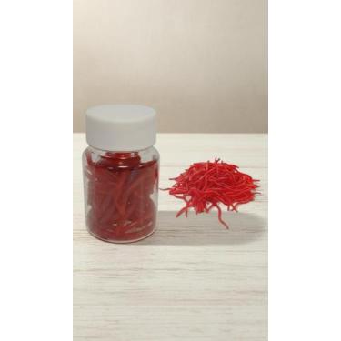 Imagem de Kit 100 Iscas Silicone Minhoca Pesca Vermelha 4cm - Congratulations St