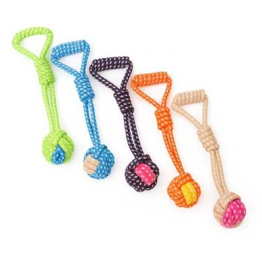 Imagem de Brinquedo De Cachorro Pet Mordedor Corda Bola e Alça Resistente 30x8cm
