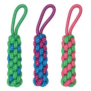 Imagem de Brinquedo De Cachorro Pet Mordedor Corda Trançada Comprida Resistente 